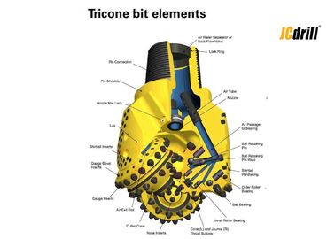 TCI Tricone Rock Bit สำหรับการสร้าง Hard Rock Drilling ต้านทานการสึกหรอสูง