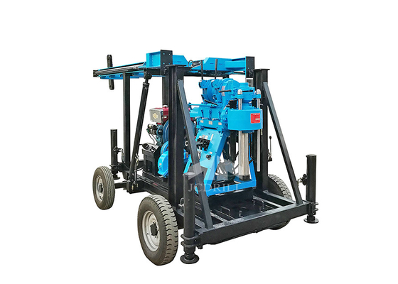 ราคาดี 22hp เครื่องยนต์ดีเซล 200m แท่นขุดเจาะบ่อน้ำไฮดรอลิกสีน้ำเงิน ออนไลน์